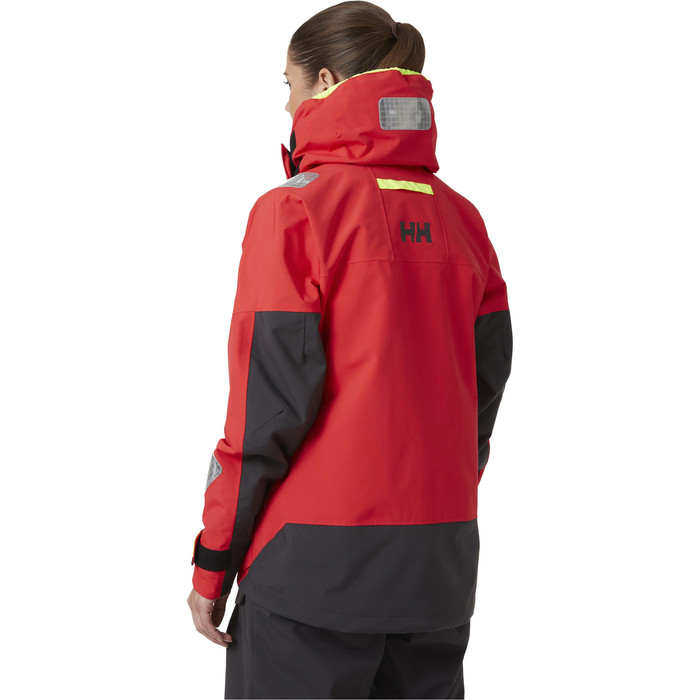 2024 Helly Hansen Womens Skagen Offshore Sailing Jacket & Trouser Combi Set 3425634257 - Ebony / Alert Red